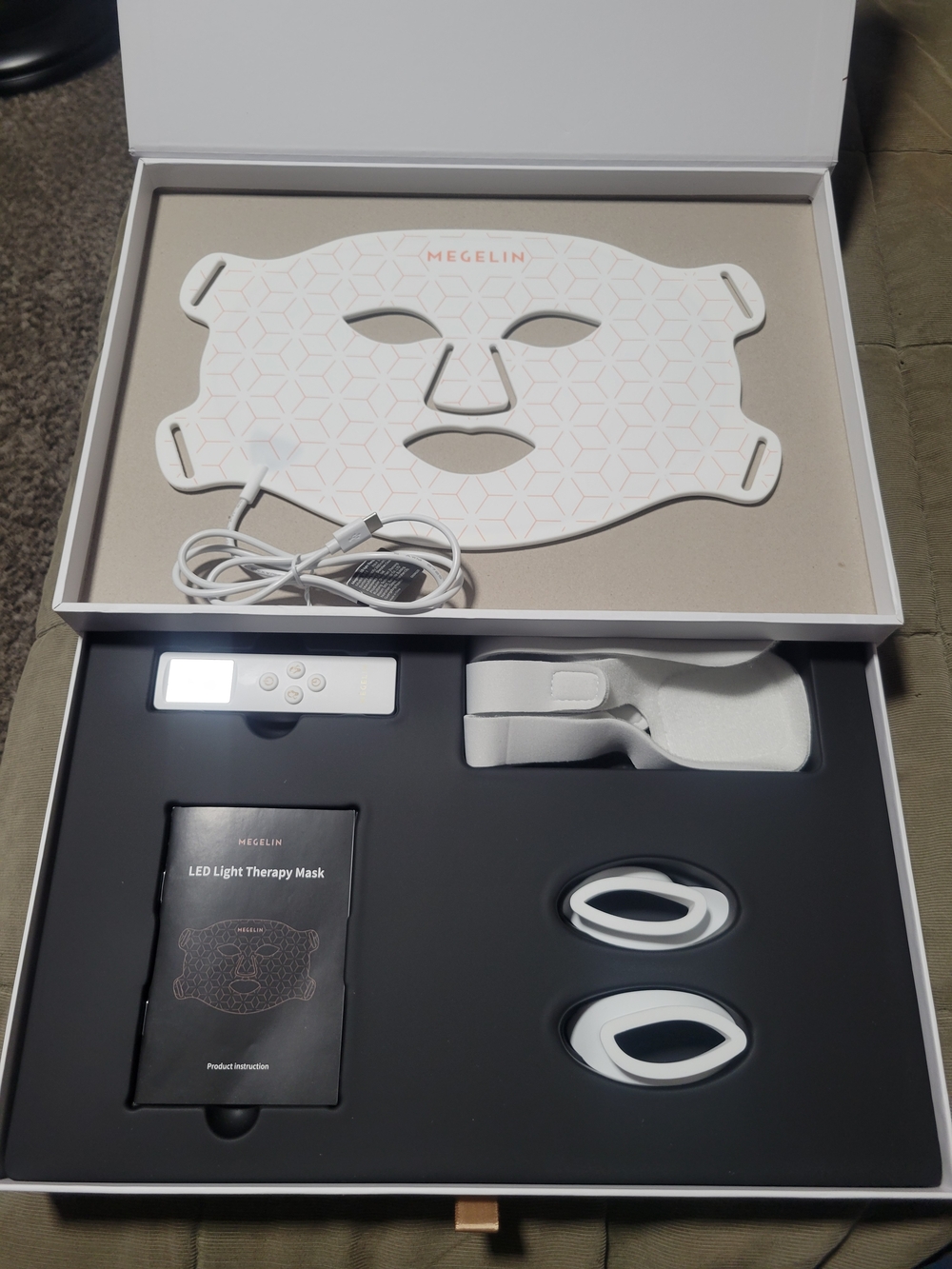 MegelinWhite LED Light Therapy Face Mask - LED Facial Mask for Skin Rejuvenation